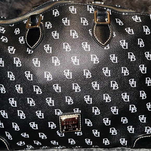 Dooney & Bourke Black and White Monogram Shoulder Bag - Picture 1 of 16